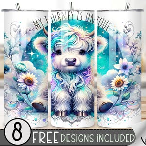 Highland Cow Tumbler Wrap,20 Oz Inspirational Sublimations Design, Positive Affirmations Sublimation Tumbler Wrap For Her, Digital File, A66