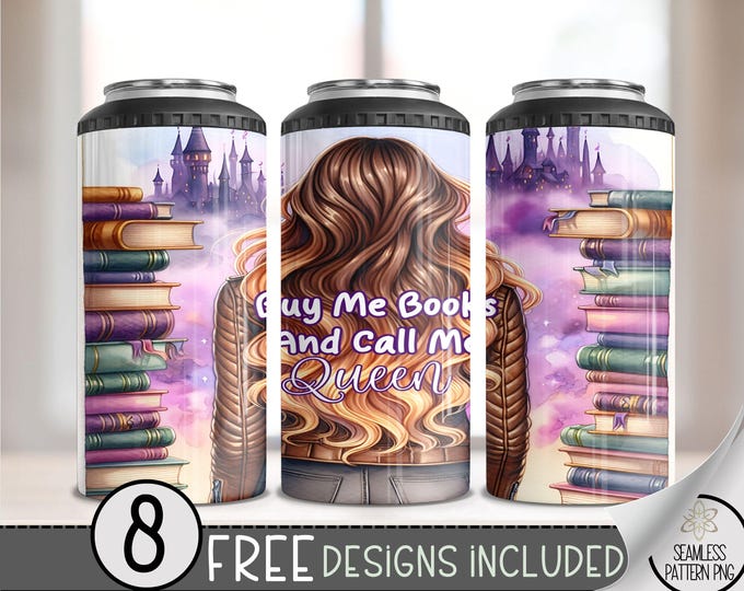 Smut Book 4 in 1 Can Cooler Wrap, Book Lover 4in1 Tumbler PNG, Romantasy Reader 16 Oz Can Cooler Sublimation Design, Librarian 16 oz Wrap