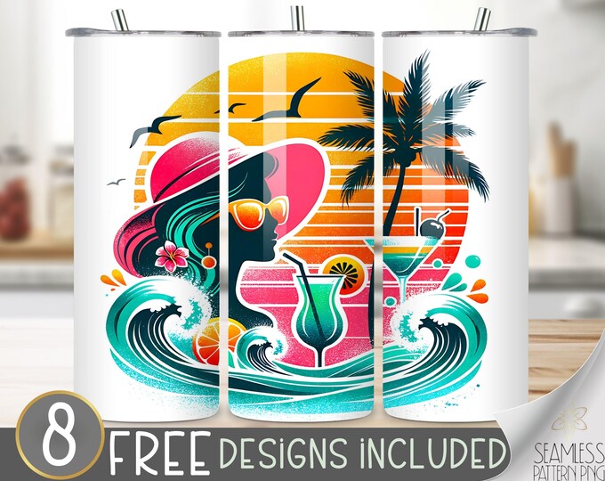 Cruise Tumbler Wrap, GIRLS CRUISE 20oz Skinny Tumbler Wrap, Summer Cruise Tumbler Wrap, Cruise Tumbler Design, Cruise Sublimation Design