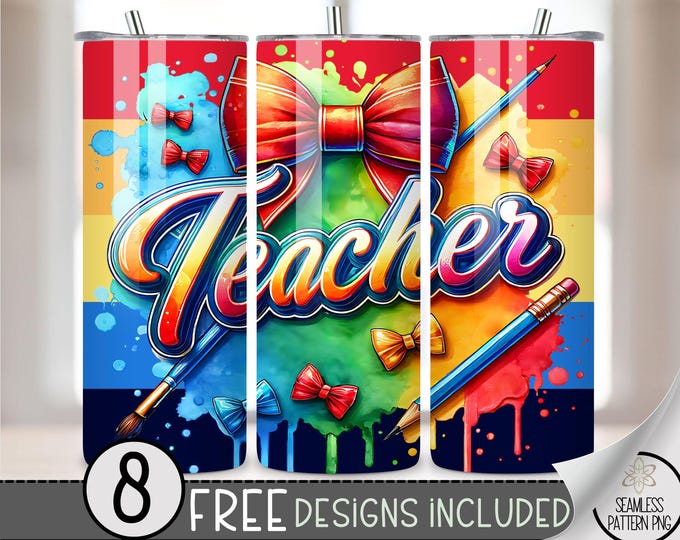 Teacher Tumbler Wrap, Teaching Appreciation Tumbler Wrap, Autumn 20 oz Tumbler Design, Teacher Life Tumbler PNG, Back To School PNG, A81
