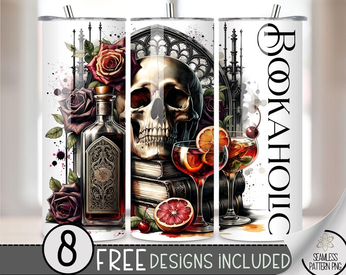 Skull Sassy Tumbler Wrap, Dirtier Fairytale 20oz Skinny Tumbler Sublimation Design, Floral Gothic Rose Tumbler Wrap, Funny Smutty PNG, A69