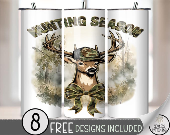 Hunting Season 20 Oz Tumbler Wrap, Rustic Sublimation Design, Camo Design, Digital Download, B953