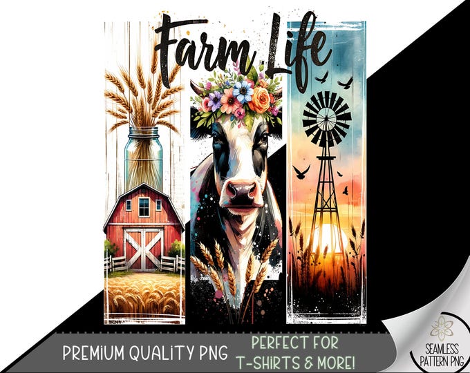 Farm Life T-Shirt Design, Cow Southern PNG, Sunset Tractor PNG, Watercolor Farm Art, Farm Animal Sublimation Designs, Country Life A163