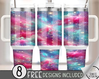 Galaxy 40oz Tumbler Wrap, Nebula Tumbler Sublimation Design, Celestial 40oz Quencher Tumbler Wrap PNG, Glitter Galaxy Tumbler File, A104