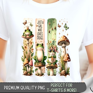 Just A Girl Who Loves Frogs T-Shirt Design, Cute Frog Sublimation Design, Frog PNG Clipart Digital Image, Funny Frog Tshirt Design, A72
