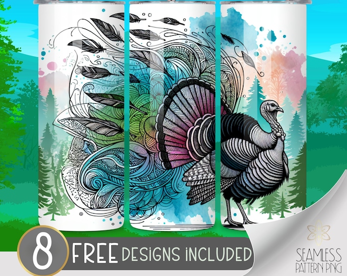 Turkey Hunting Png, Turkey Hunting Wrap, Tumbler Wrap Designs, Sublimation Hunting, 20 Oz Skinny Tumbler, 20Oz Tumbler Wrap, 20 oz Straight