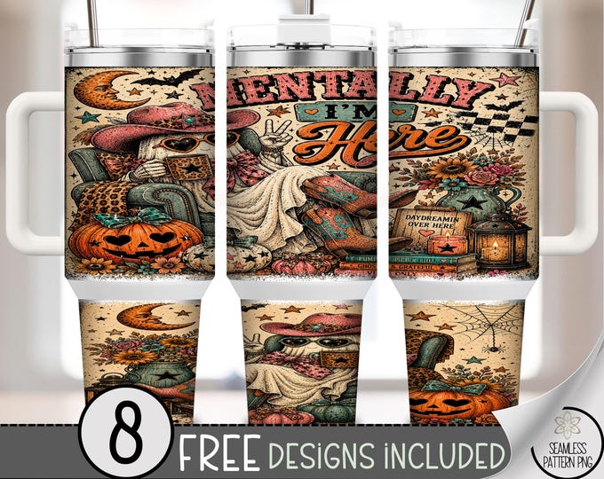 Halloween Ghost 40 oz Tumbler Wrap, Funny Ghost Sublimation Design PNG, Digital Download, B10386