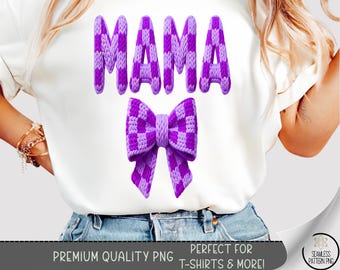 Retro Trendy Mama T-shirt PNG, MAMA Sublimation Design, Faux Knit Shirt Graphic, Faux Yarn Valentine TShirt File, Preppy Design A822