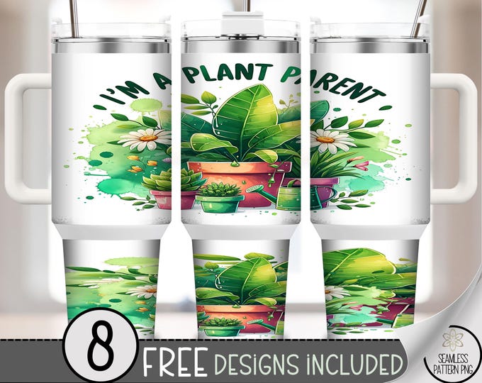 Plant Parent PNG 40 Oz Tumbler Wrap, House Plant Sublimation Design, Botanical File, B828