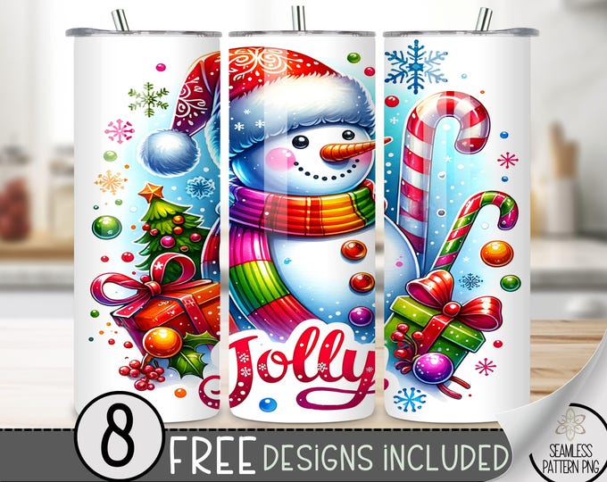 Snowman Tumbler Wrap, Xmas 20 Oz Skinny Tumbler Sublimation Design, Winter Png Tumbler Wrap,Merry Christmas File,Cute Christmas Tumbler PNG