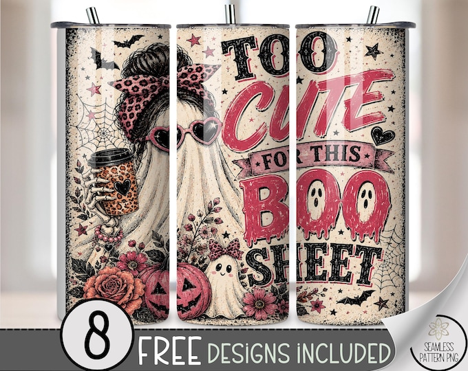 Halloween 20 oz Tumbler Wrap, Sassy Sublimation Design for Straight Tumblers, Cute Ghost Girl PNG Files, Digital Download, B10343