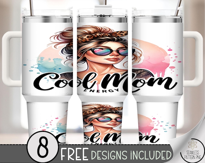 Cool Mom Energy Png, Mom Juice PNG, Funny Trendy Leopard Glasses Mom Sublimation Design, Energy Drink Mom Life Graphic PNG, A363