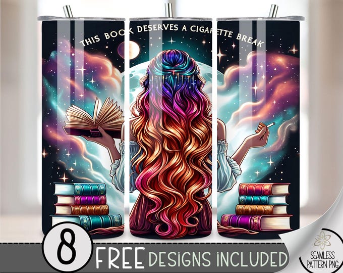Book Lover Tumbler Wrap, Bookish 20oz Skinny Tumbler Sublimation Design, Book Tumbler Wrap File, Librarian Tumbler Wrap, Romantasy Reader