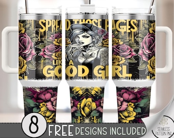 Spicy Book 40oz Tumbler Wrap, Romantasy Reader Tumbler Sublimation Design, Librarian 40oz Quencher Tumbler Wrap PNG, Bookish Book Lover, A14