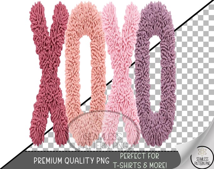 Xoxo UV DTF PNG Sublimation Design, Trendy Valentines Day, Chenille Letters Coquette, Digital Download, A757