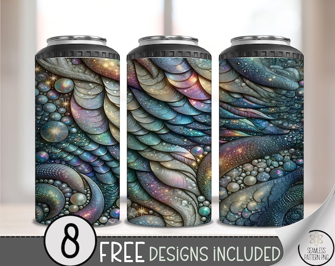 Dragon Skin 4 in 1 Can Cooler Wrap, Seamless 4in1 Tumbler PNG, Dragon Scales 16 Oz Can Cooler, Magical Dragon Design File, A229