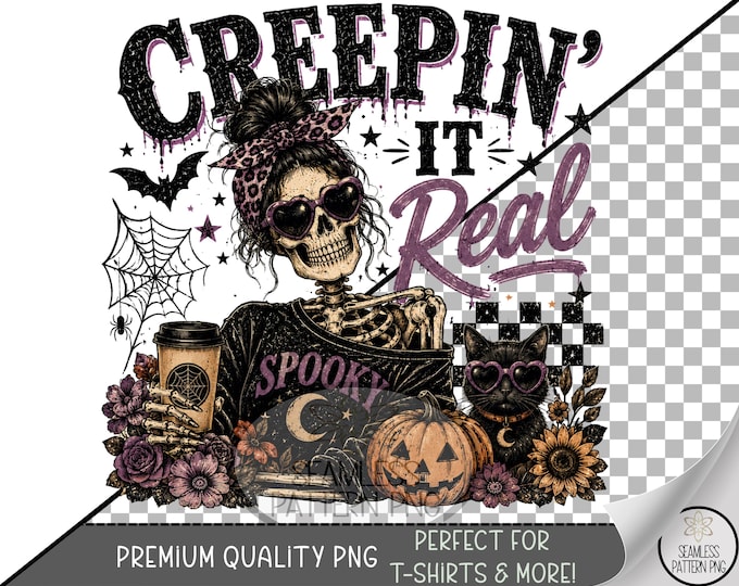 Halloween Sublimation Design, Skeleton Woman UV DTF Graphic, Spooky Clipart, Digital Download, B10344