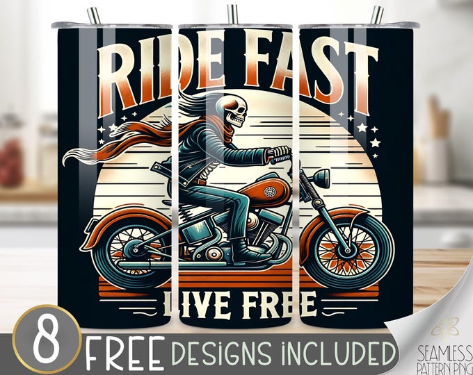 Seamless Motorcycle Wrap Tumbler, Motor Bike Tumbler, Tumbler Wrap For Son, Motorcycle Tumbler Png, 300 Dpi Motorcycle Sublimation Tumbler