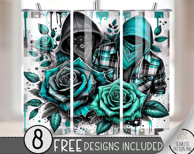 Trendy Plaid Tumbler Wrap, Checkered 20oz Skinny Tumbler Design, Floral Tumbler Sublimation, Fashion Wrap, Chicano Chicana Life Wrap, A37