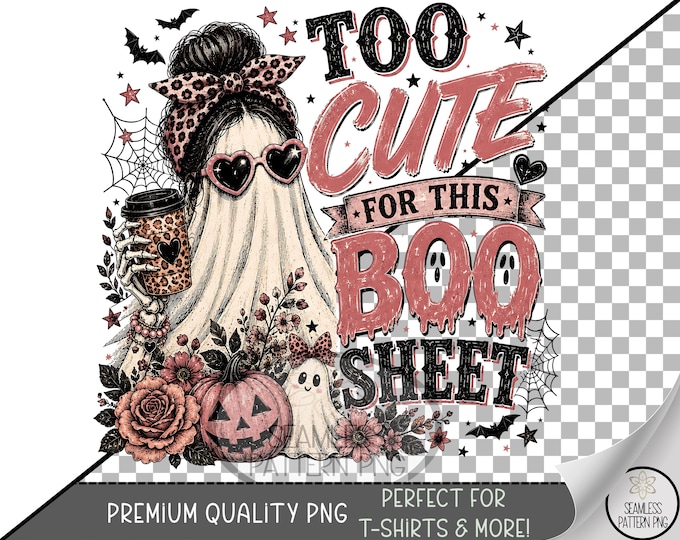 Halloween Sublimation Design, Ghost Girl UV DTF Graphic, Boo Sheet Clip Art, Digital Download, B10343