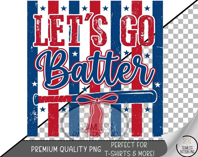 Baseball Sublimation Design, Patriotic UV DTF Graphic, Sporty Clip Art, Digital Download, B10248