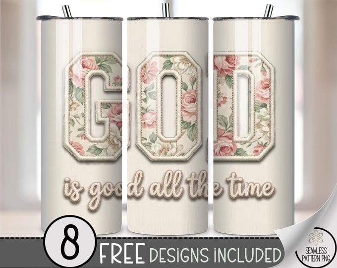 God Is Good, 20 oz Tumbler Wrap, Inspirational Sublimation Design For Farmhouse, B903