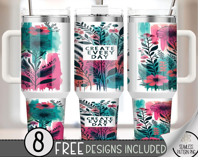 Boho Artist 40oz Tumbler Wrap, Daily Affirmation Tumbler Sublimation Design, Unique 40oz Quencher Tumbler Wrap PNG, Painter Motivation, A189