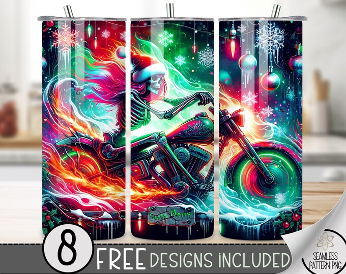 Motorcycle Tumbler Wrap, Seamless Motorcycle Wrap Tumbler, 20oz Christmas Tumbler Wrap, Straight Tumbler Wrap,Motorcycle Sublimation Tumbler