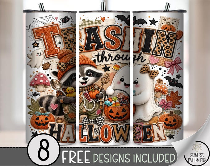 Halloween 20oz Tumbler Wrap, Cute Sublimation Design for Straight Tumblers, Playful PNG Files, Digital Download, B10555