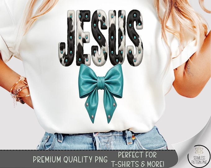 Coquette Bow Religious PNG, Jesus T-Shirt Design For Sublimation, Jesus God PNG, Digital Download, B954