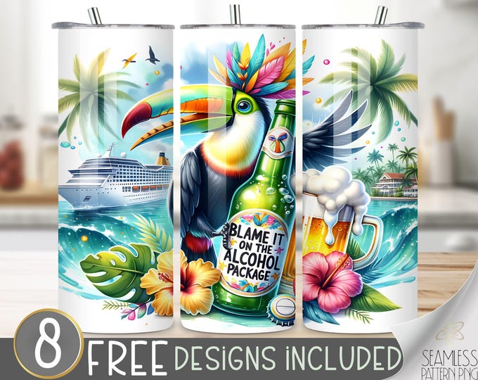 Cruise Ship Tumbler Wrap, Cruise and Cocktail 20oz Skinny Sublimation, Cruise Tumbler Design, Cruise Sublimation Design, Cruise Tumbler A60
