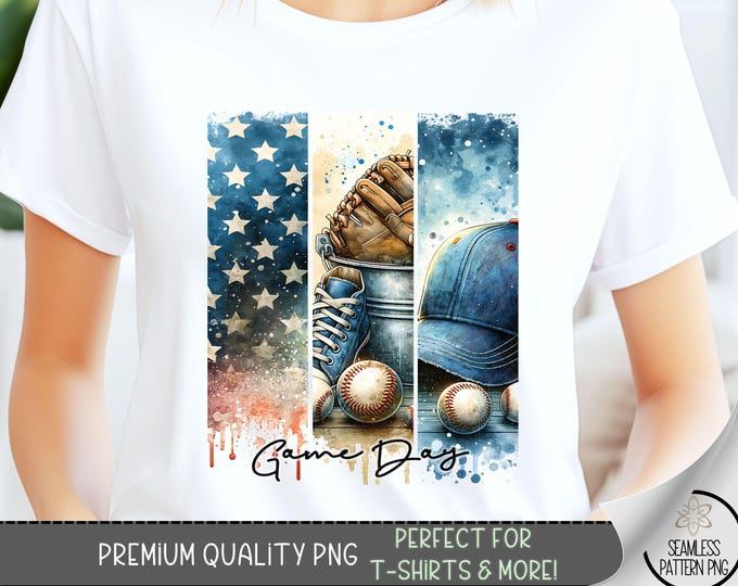 Baseball Png, Game Day Baseball PNG, American Baseball Png, Baseball Mama Png, Baseball Dad Png, Brushstroke Baseball Png, USA Flag Png A149