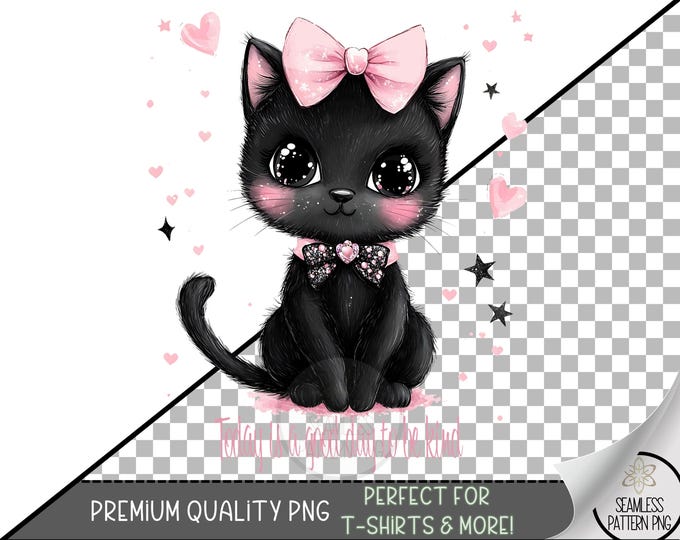 Good Day To Be Kind PNG Design, Cute Kitten Sublimation Design, Cat Digital Download File, Girly Aesthetic Design PNG, Coquette Kitten A237