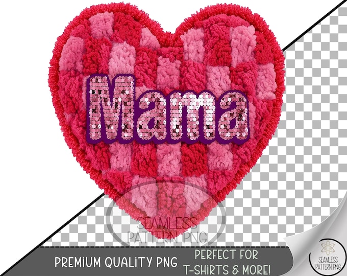 Latch Hook Yarn Crochet Valentines Day Heart Png, Checkered Heart Valentines Faux Yarn Png, Retro Valentine Png, Love Png, Heart png, A820