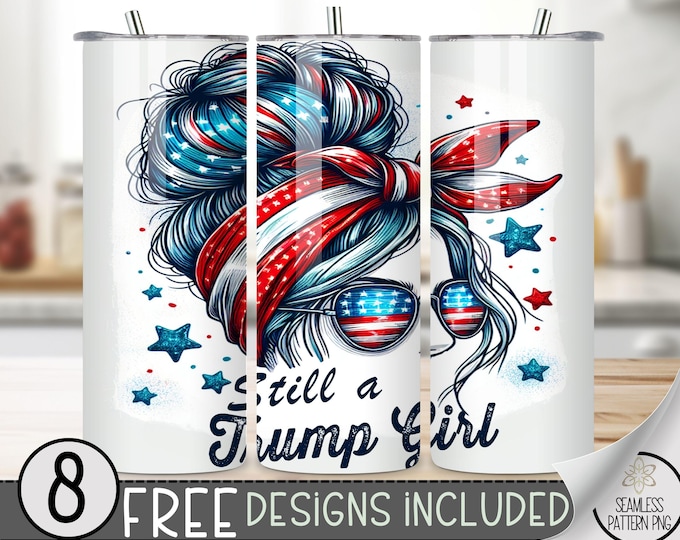Patriot Trump 2024 Tumbler Wrap PNG Digital Download 20 oz Skinny, Election Tumbler Sublimation Design, Seamless Sublimation design