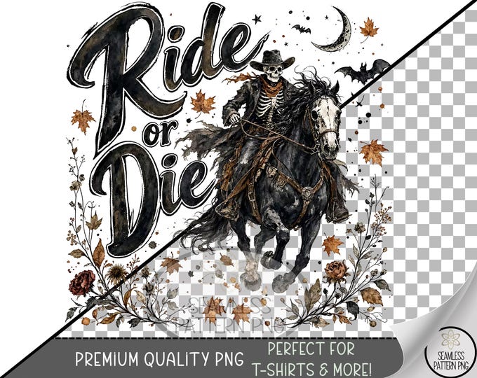 Halloween Sublimation Design, Skeleton Cowboy UV DTF Graphic, Spooky Western Clip Art, Digital Download, B10433