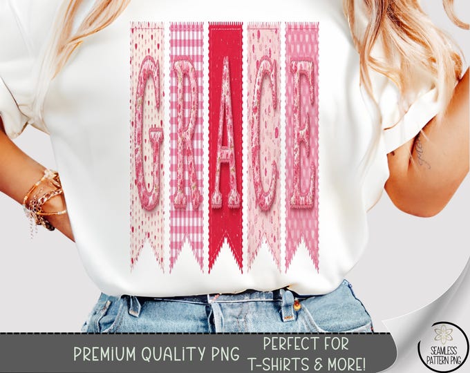 Grace PNG Valentine's Day T-Shirt, Romantic DTF Shirt Graphic, Cute Country-Style Design, B793