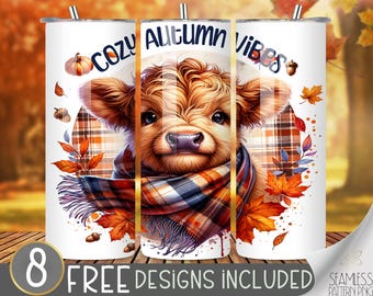 Cozy Autumn Vibes Tumbler Wrap Png Digital Download Only,Fall Season Sublimation Design,Cozy Season Tumbler Digital Download,Cozy Fall Vibes