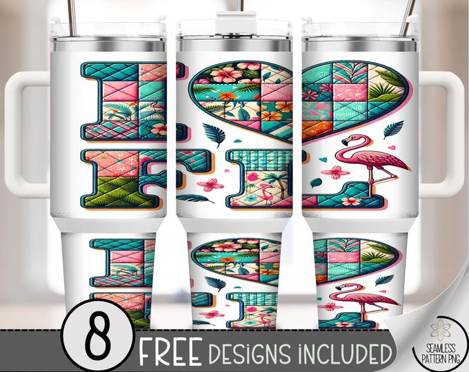 I Love Florida 40 oz Tumbler Wrap PNG, Digital Download, Summer Vibes, Sunshine State Design, Sublimation, B663