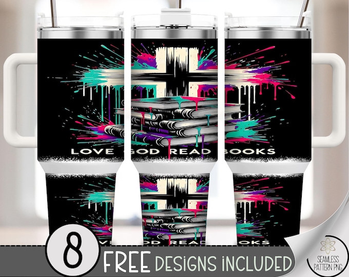Religious 40 oz tumbler wrap: Christian Sublimation Design, Modern PNG Files, Moody 40oz Tumbler Design, Graffiti Cross Books png A496
