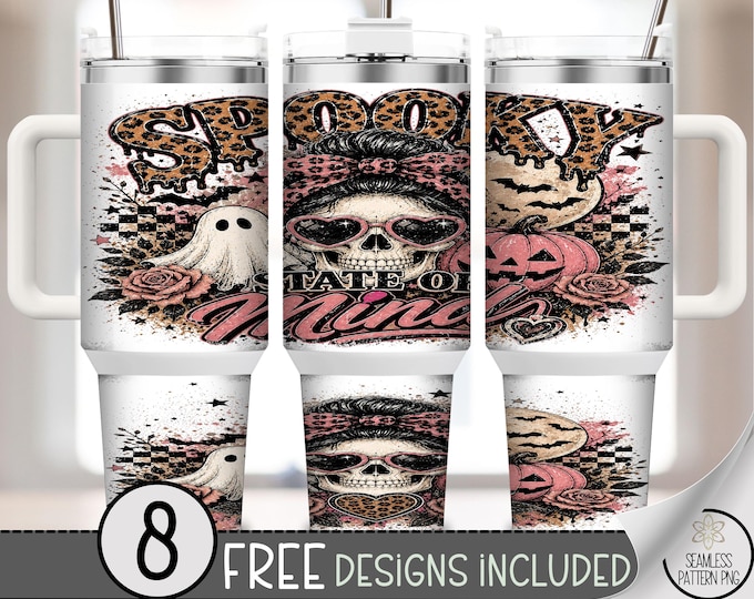 Halloween 40oz Tumbler Wrap, Spooky State of Mind Sublimation Design, Digital Download, B10505