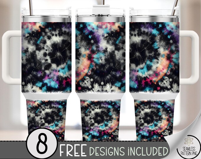 Black Tie-Dye 40 oz Can Cooler PNG, Digital Download, Abstract Color Design Sublimation, A591