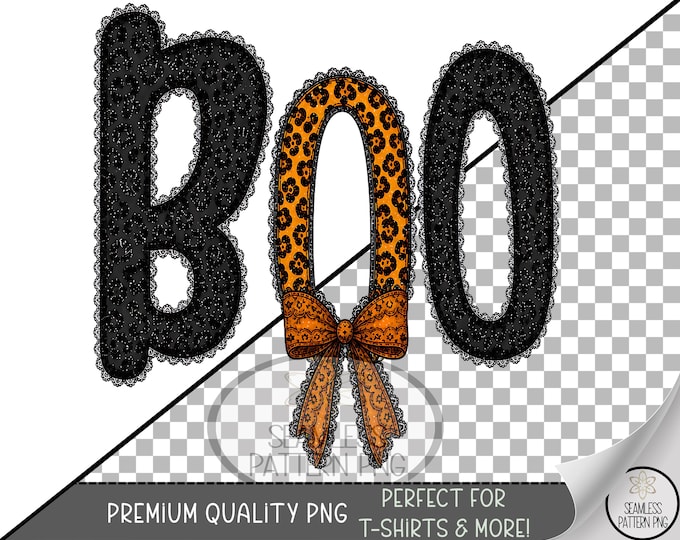 Halloween BOO Sublimation Design, Spooky Typography UV DTF Graphic Clip Art, Digital Download, B10188