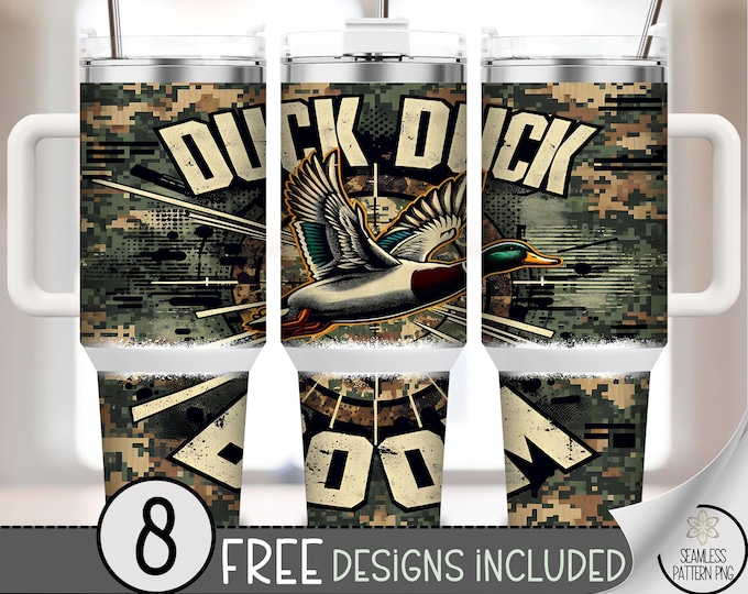 Hunting 40 oz Tumbler Wrap, Camo Sublimation Design, Duck Hunting PNG, Outdoor Tumbler Wrap for Men, A540
