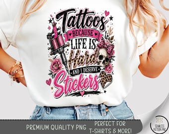 Tattoo-Themed T-shirt PNG, Bold Typographic Sublimation Design, Punk DTF Shirt Graphic, Edgy TShirt File, Digital Download, B10276