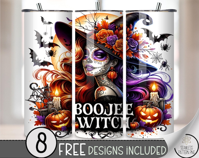Halloween Witch 20 oz Tumbler Wrap, Boojee Witch Design, Spooky Pumpkin PNG, Gothic Floral 20oz Tumbler Wrap, Festive Halloween Wrap, A433