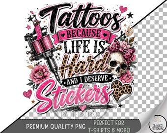 Funny Tattoos Sublimation Design, Sarcastic UV DTF Graphic, Adult Humor Clip Art, Digital Download, B10276