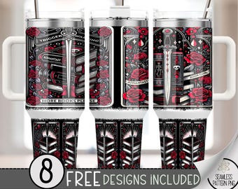 You Had Me At Trigger Warning 40oz Tumbler Wrap, Romantasy Bookish Tumbler Sublimation Design, Adult 40oz Quencher Tumbler Wrap PNG, A31