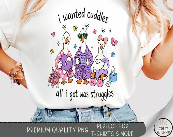 Funny Goose T-shirt PNG, Funny Sublimation Design, Mental Health DTF Shirt Graphic TShirt File, Digital Download, B10282