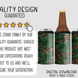 St Patrick's Day PNG, Lucky Clover Sublimation Design For 4-in-1 Can Cooler Wrap, Seamless Leopard Print File, B873 image 5
